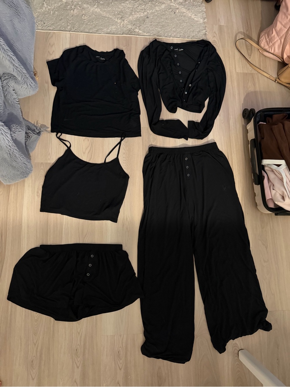 Aerie Black 5-Piece Women's Lounge Sleep  Set